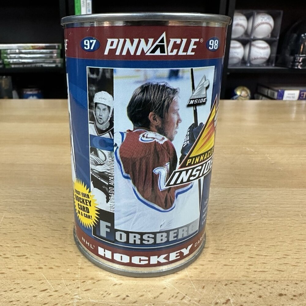 1997-98 Pinnacle Inside Rare PETER FORSBERG Sealed Collector Can w/10 Card Pack